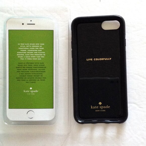Kate Spade iPhone 7 / 6 /6s Hard Shell Case Black Pink Floral Roses Phone  Acces - Picture 5 of 6